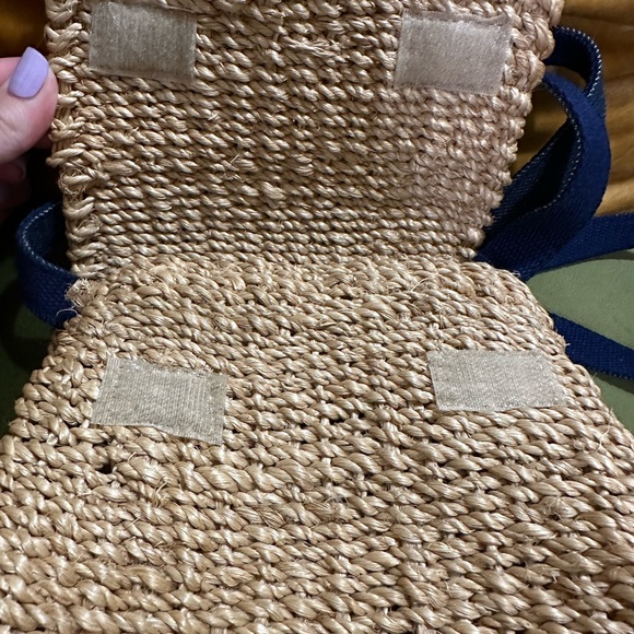 Tommy Hilfiger Tan Raffia Crossbody Bag with Denim Strap - Picture 6 of 8